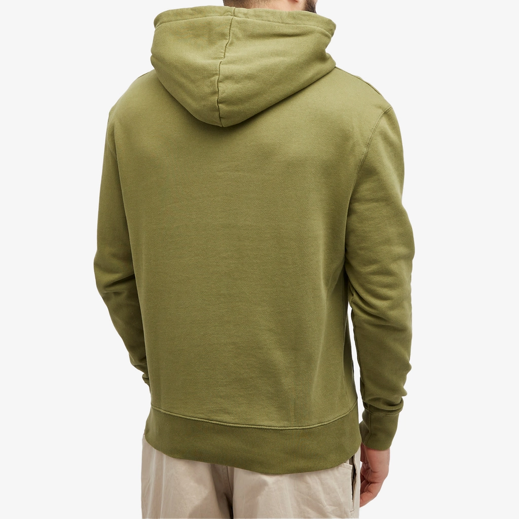 Maison Kitsune Men's Chillax Fox Patch Regular Hoody Military Green